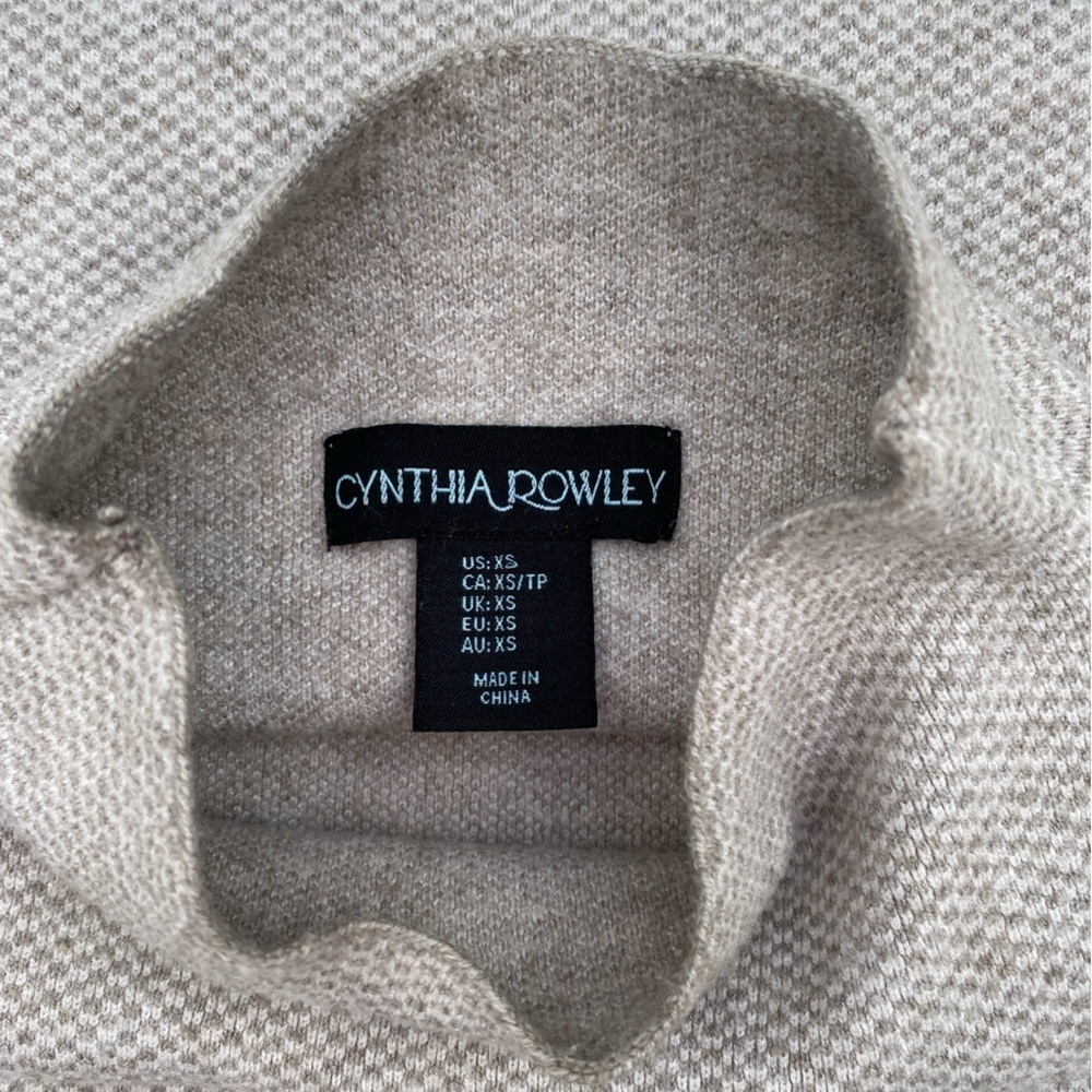 Cynthia Rowley Sweater Dove Gray Mock Turtleneck X-Small